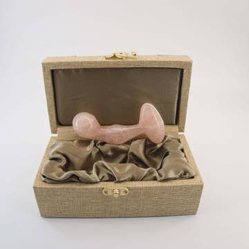 Aetheris handcrafted rose quartz crystal wellness wand made from natural rose quartz for meditation, mindfulness, energy work, relaxation, and luxury self-care rituals.