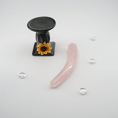 Cresta Rose Quartz Crystal Wand | Luxury Crystal Wellness & Self-Care Tool
