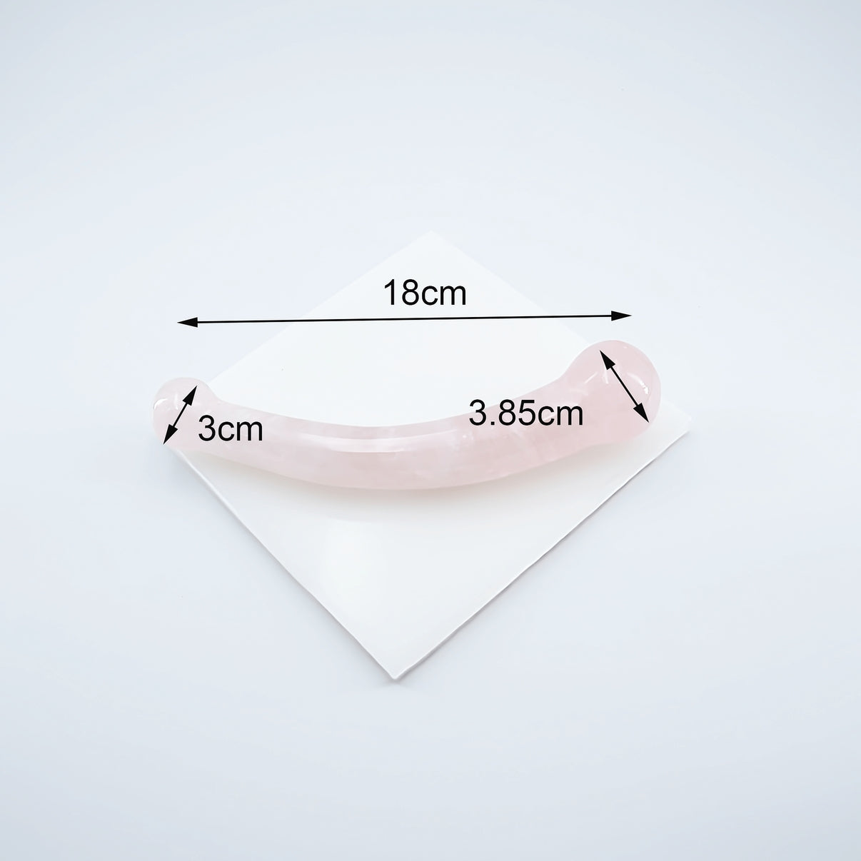 Curvella Rose Quartz Crystal Wand