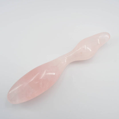 Dualis Rose Quartz Double-Ended Wand | Luxury Crystal Wellness & Massage Tool