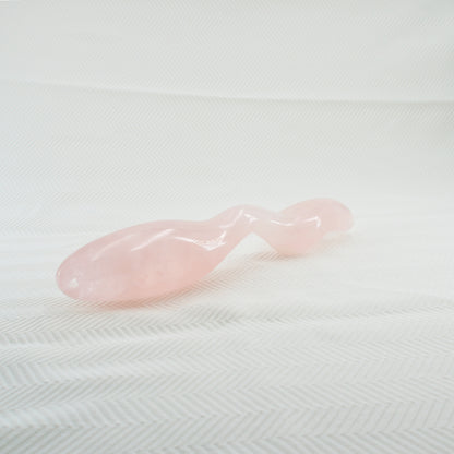 Dualis Rose Quartz Double-Ended Wand | Luxury Crystal Wellness & Massage Tool