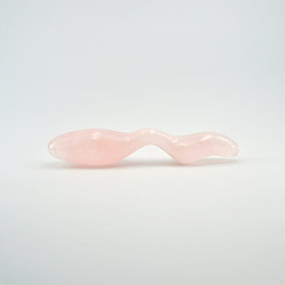 Dualis Rose Quartz Double-Ended Wand | Luxury Crystal Wellness & Massage Tool