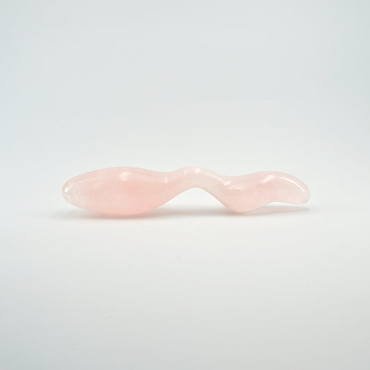 Dualis Rose Quartz Double-Ended Wand | Luxury Crystal Wellness & Massage Tool