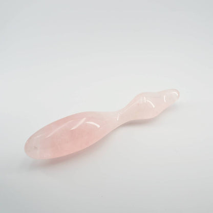 Dualis Rose Quartz Double-Ended Wand | Luxury Crystal Wellness & Massage Tool