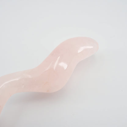 Dualis Rose Quartz Double-Ended Wand | Luxury Crystal Wellness & Massage Tool