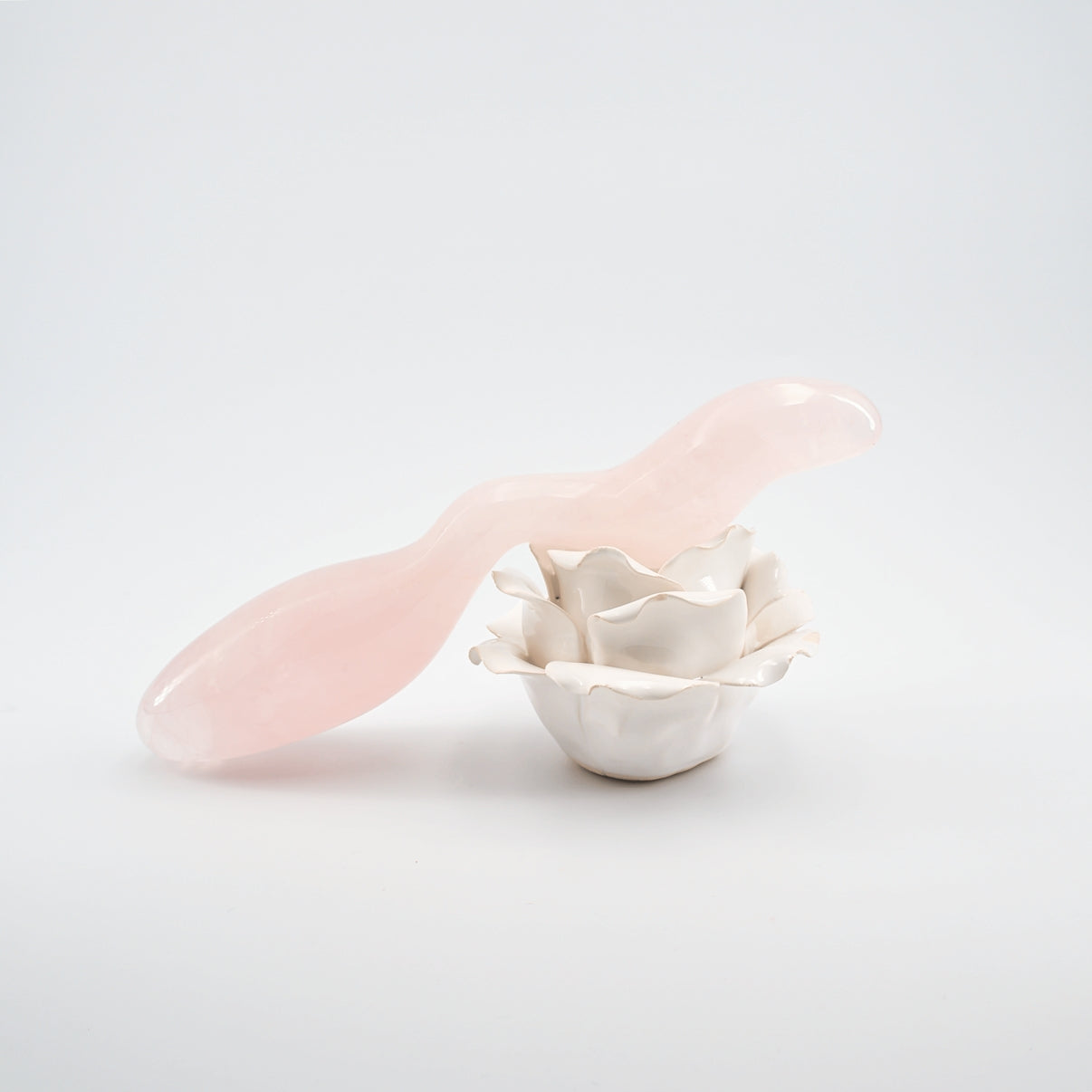 Dualis Rose Quartz Double-Ended Wand | Luxury Crystal Wellness & Massage Tool