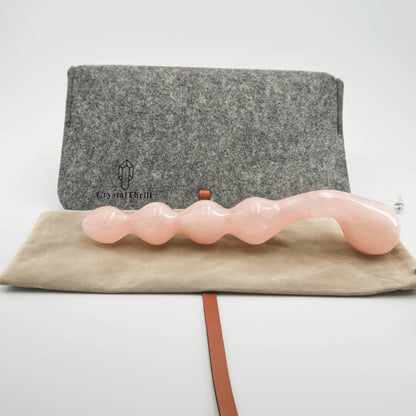 Elegance Rose Quartz Crystal Wellness Wand | Luxury Meditation & Self-Care Tool