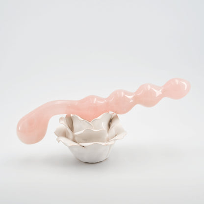 Elegance Rose Quartz Crystal Wellness Wand | Luxury Meditation & Self-Care Tool