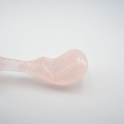 Fleur handcrafted rose quartz crystal wellness wand made from natural rose quartz for meditation, mindfulness, relaxation, chakra balancing, energy work, and luxury self-care rituals.