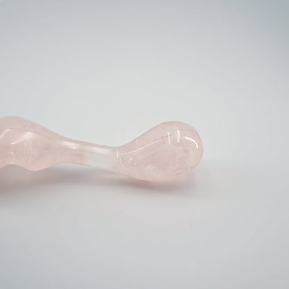 Fleur handcrafted rose quartz crystal wellness wand made from natural rose quartz for meditation, mindfulness, relaxation, chakra balancing, energy work, and luxury self-care rituals.