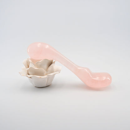 Fleuris Rose Quartz Wellness Wand | Luxury Crystal Self-Care & Massage Tool