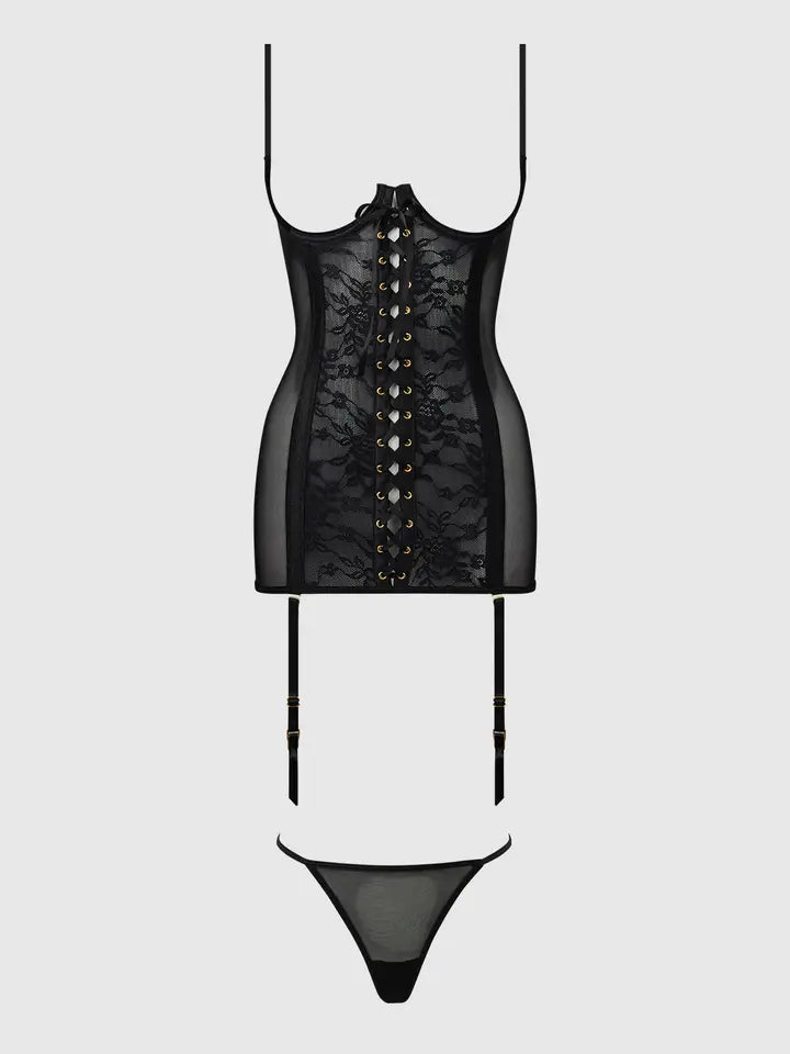 GIA LACE CHEMISE & G-STRING SET