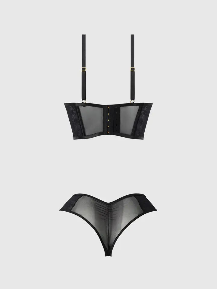 GIA LACE OPEN CUP BRA & PANTY SET