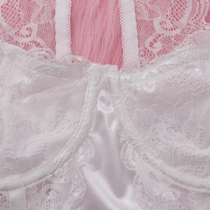 Lace patchwork Chest Wrap Lingerie Set