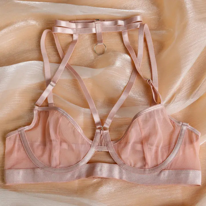 Ladies Solid Color 3PCS Lingerie Set