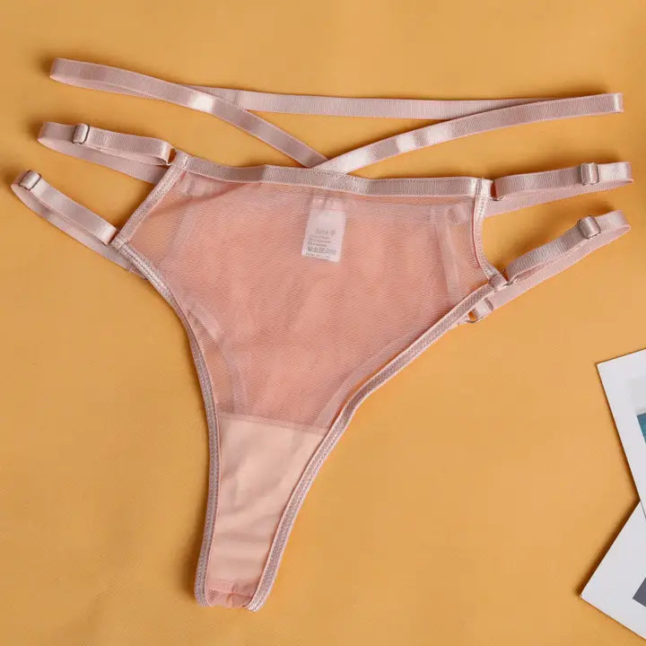 Ladies Solid Color 3PCS Lingerie Set