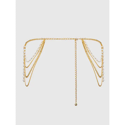 Pearl & Chain Draped Garter