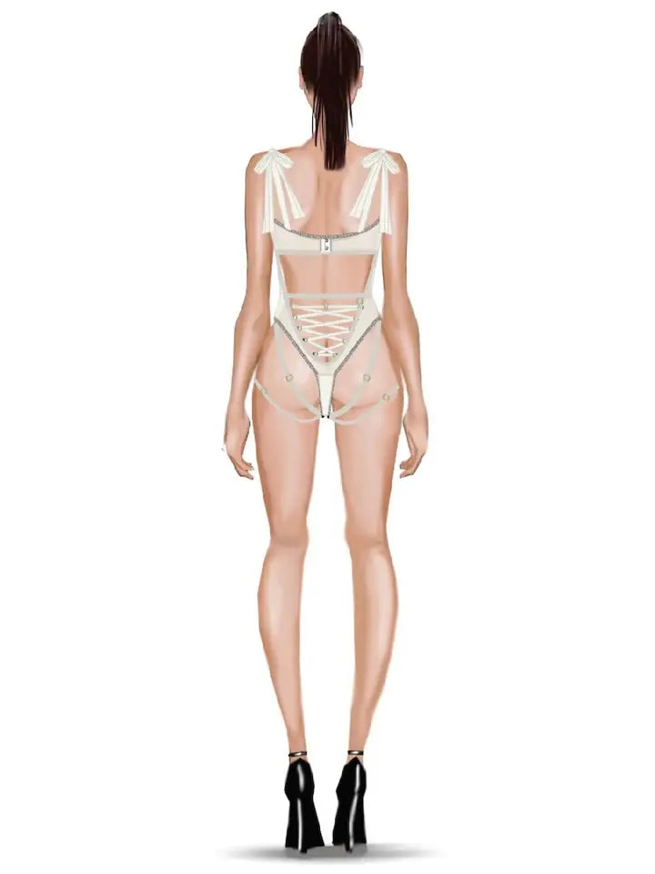 Rosalie Embroidered Lace Teddy