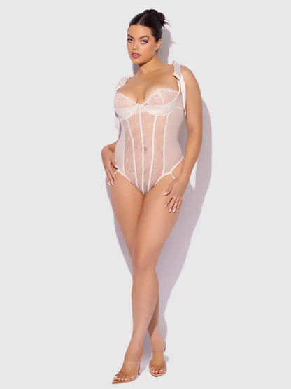 Rosalie Embroidered Lace Teddy