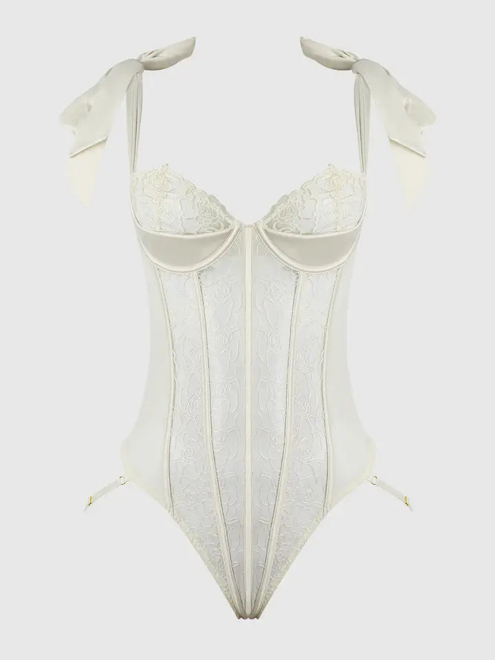 Rosalie Embroidered Lace Teddy