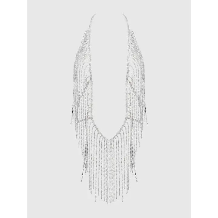Rhinestone Plunge & Fringe Teddy