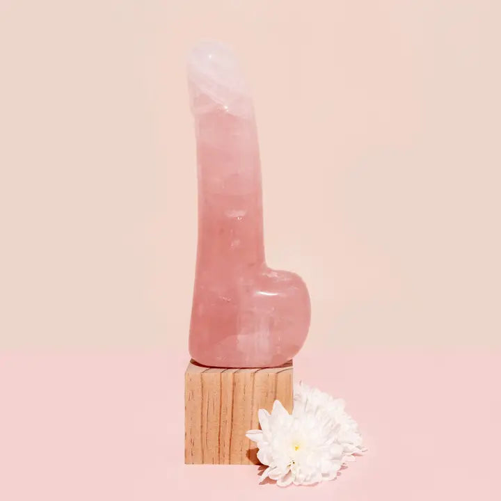 Rose Quartz Crystal Cock Dildo