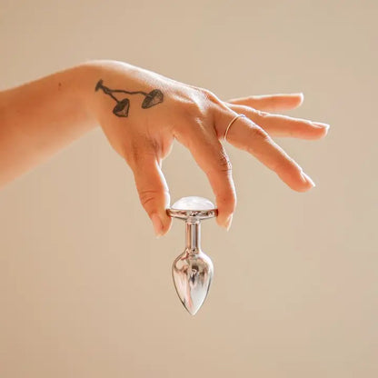 Rose Quartz Stainless Steel Butt Plug