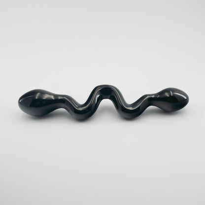 Serpentine Black Obsidian Wand | Handcrafted Crystal Wellness & Massage Wand