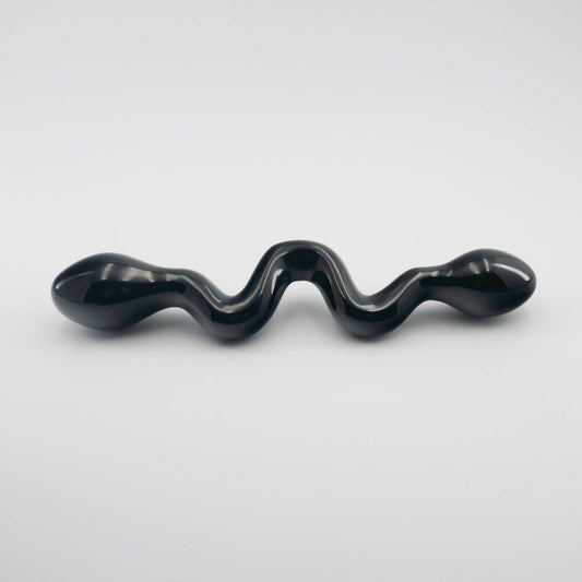 Serpentine Black Obsidian Wand | Handcrafted Crystal Wellness & Massage Wand