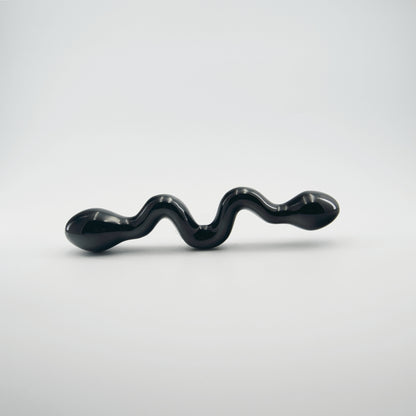 Serpentine Black Obsidian Wand | Handcrafted Crystal Wellness & Massage Wand