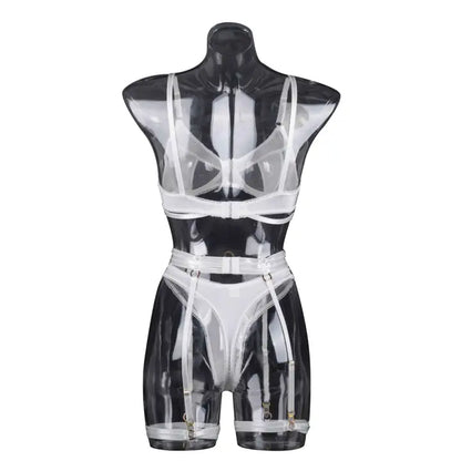 Sweetkama Black See Through Lingerie Set with Garter Belt