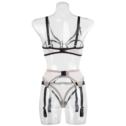 Sweetkama Gauze Garter Belt Bra Lingerie Set