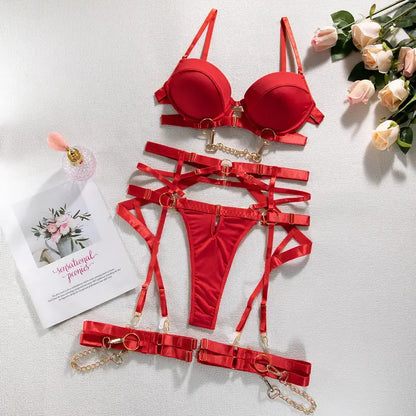 Sweetkama Ladies Solid Color Sexy Underwear Set