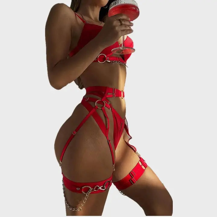 Sweetkama Ladies Solid Color Sexy Underwear Set