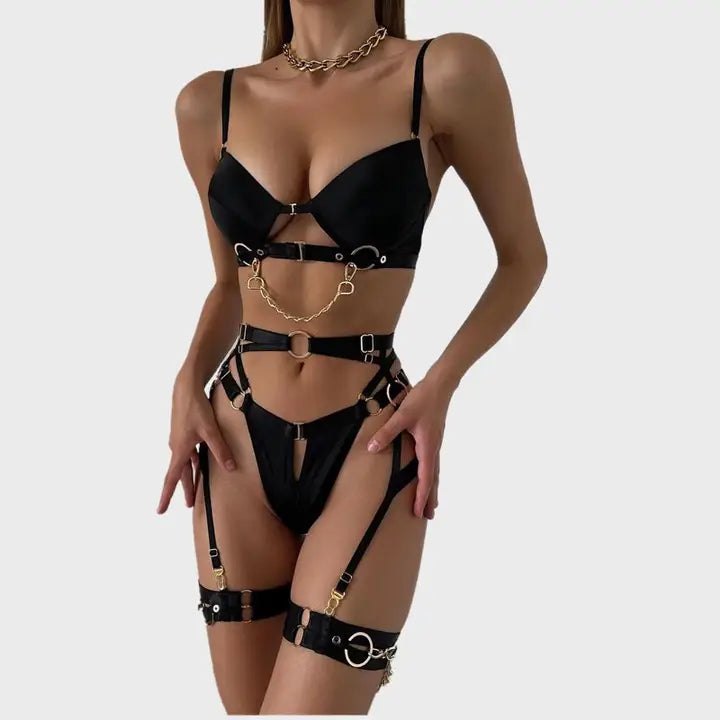 Sweetkama Ladies Solid Color Sexy Underwear Set