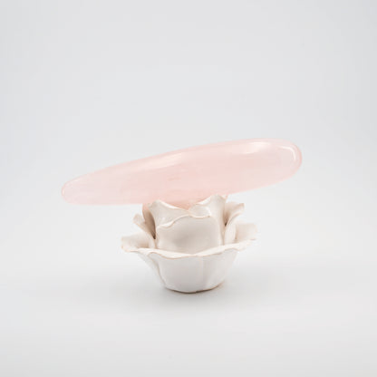 Taperella-R Rose Quartz Crystal Massage Wand