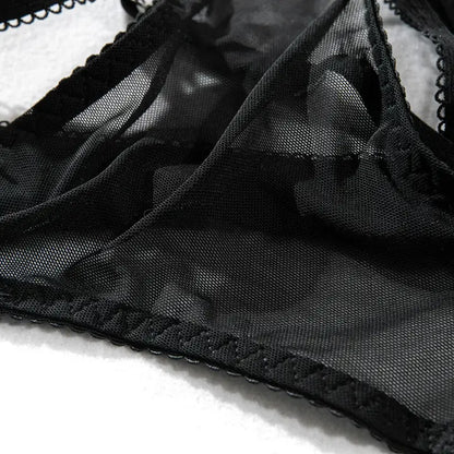Tassel Sexy Lingerie Set with Garter Belt