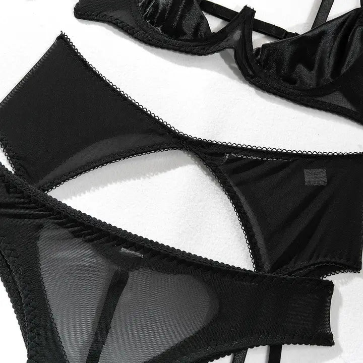Tassel Sexy Lingerie Set with Garter Belt