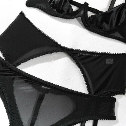 Tassel Sexy Lingerie Set with Garter Belt