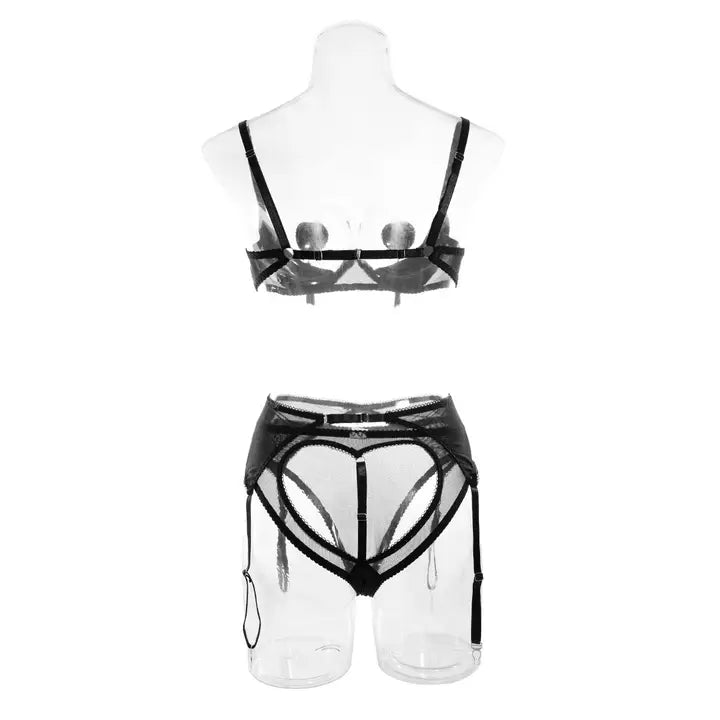 Tassel Sexy Lingerie Set with Garter Belt