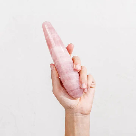 The Rosie - Rose Quartz Crystal Dildo
