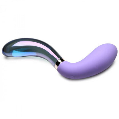 Vibra-Glass 10X Pari Dual Ended Silicone & Glass Vibrator | Purple